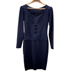 Retro Style Dress size M Navy Blue Corset Empire Waist Career Nautical